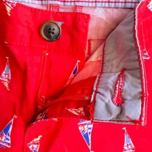 [SO] Red Sailing Pattern Cuffed Shorts -  Juniors/Women's Sz 11 - Picture 3 of 7